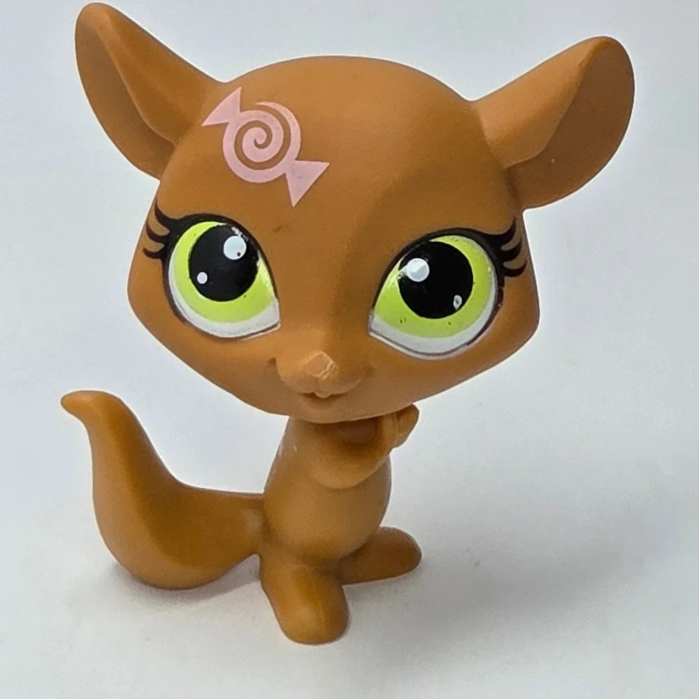 Hasbro Littlest Pet Shop Chipmunk 2321 Brown Pink Candy Swirl Green Eyes Toy
